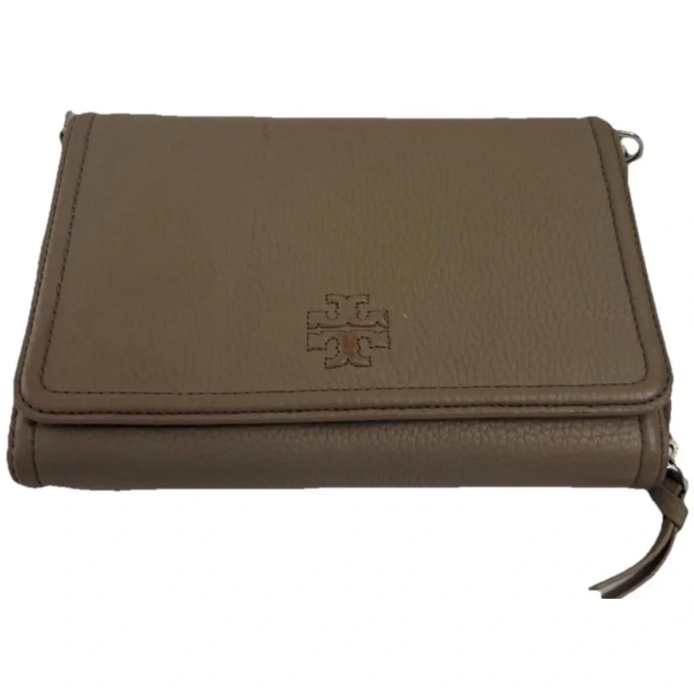 Tory Burch Crossbody handbag Tan Leather Shoulderbag clutch Tote Purse